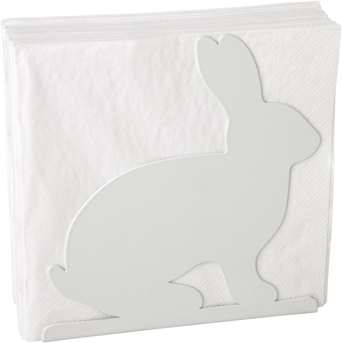 Napkin holder bunny rabbit silhouette white