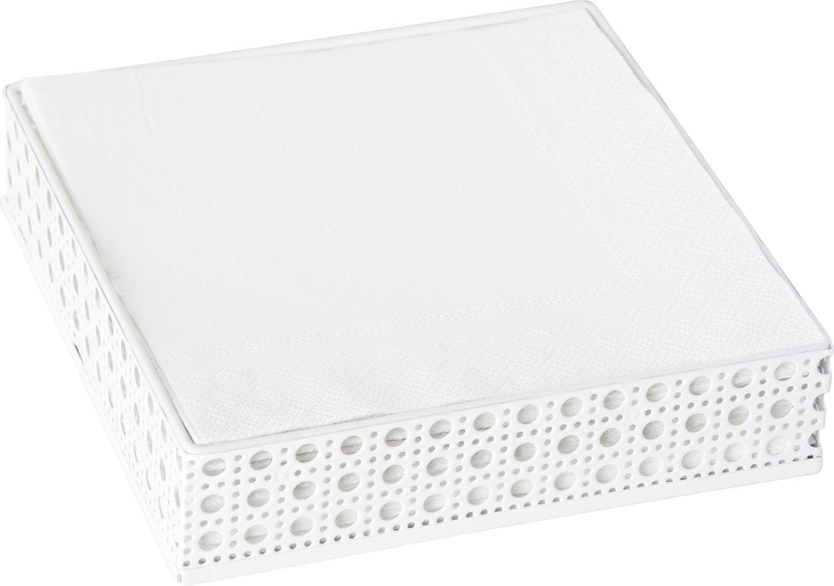 NAPKIN HOLDER WHITE WIRE LUNCH SIZE