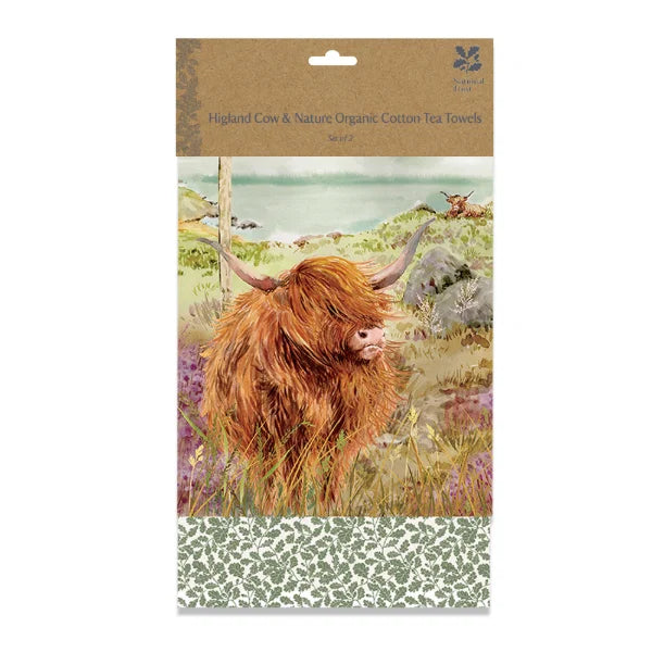 HIGHLAND COW SET OF 2 TEATOWEL