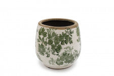 GREEN FLORAL PLANTER
