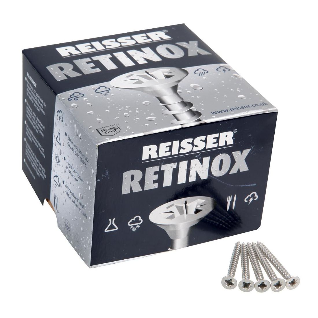 REISSER RETINOX A2 STAINLESS STEEL SCREWS 200 BOX