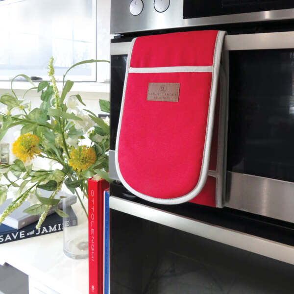 CANVAS DOUBLE  OVENGLOVES RED