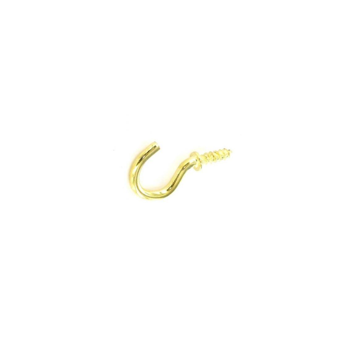 CUP HOOK SHOULDERED ELECTRO BRASS 25MM PACK OF FIVE