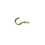 Cup Hooks Shouldered Brass Plated 38mm Pack of 5