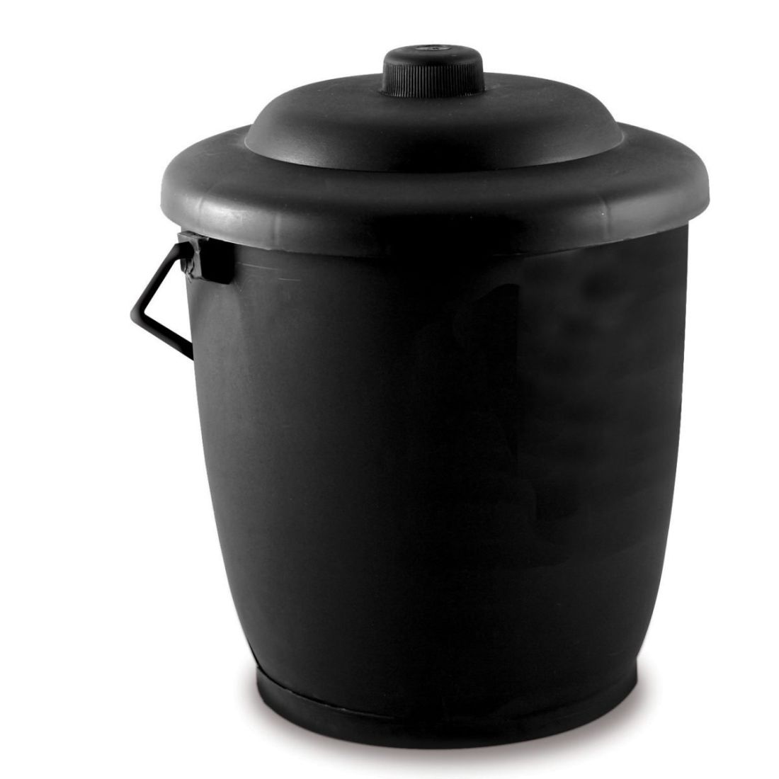 DE VIELLE PLASTIC COAL TUB WITH LID BLACK