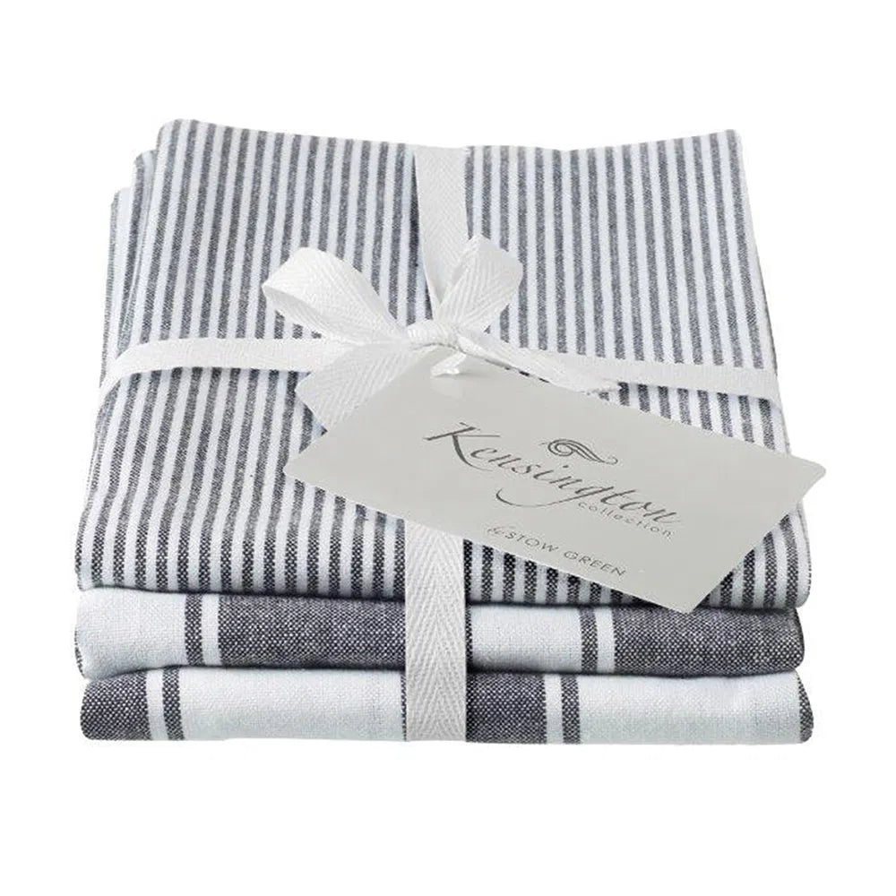 kensington stripe teatowel black
