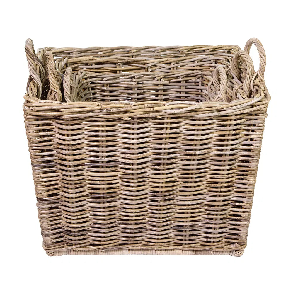 OBLONG GREY KUBU BASKET SMALL