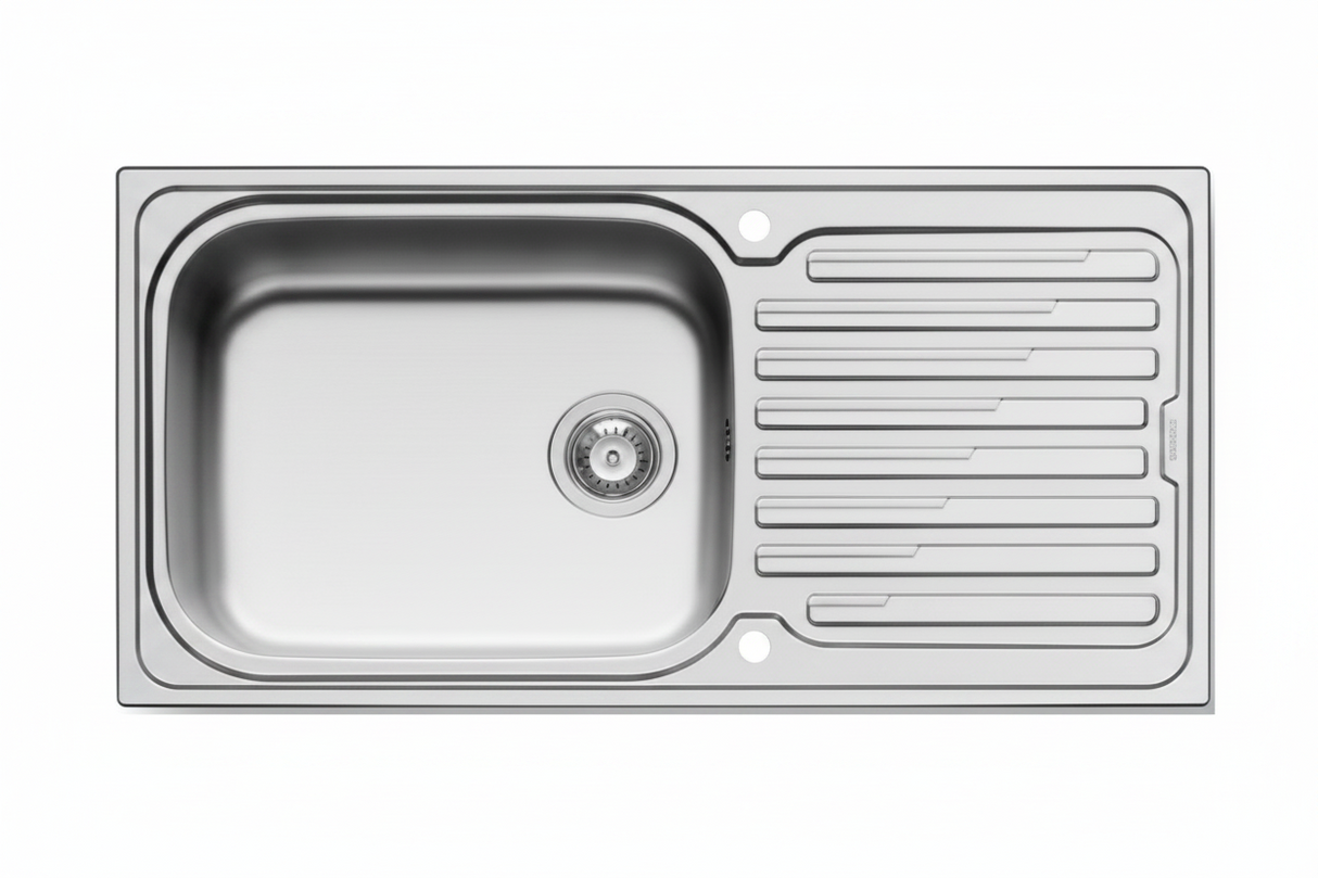 APOLLO 1000MM X 500 MM IB 1D S/STEEL REVERSIBLE INSET SINK WASTE
