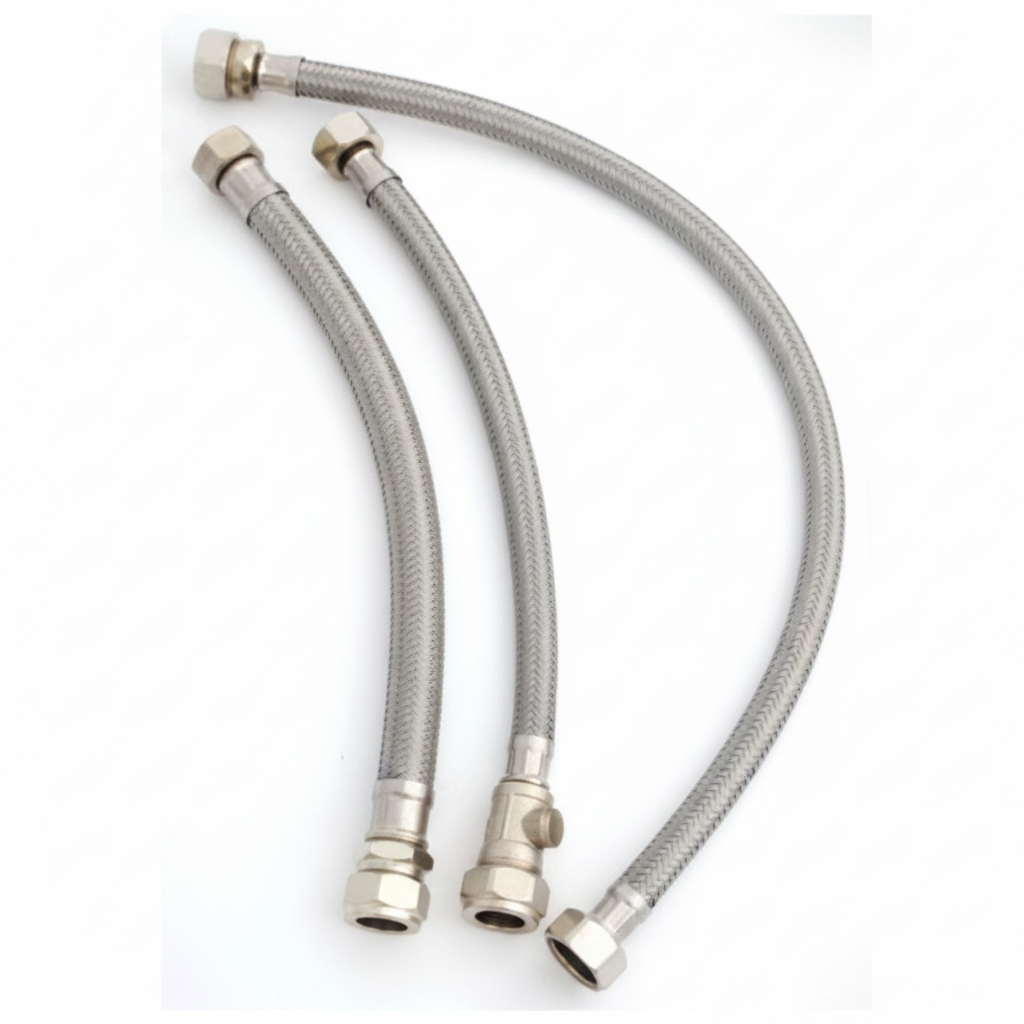 1/2" X 300 MM FLEXIBLE TAP CONNECTOR WITH VALVE
