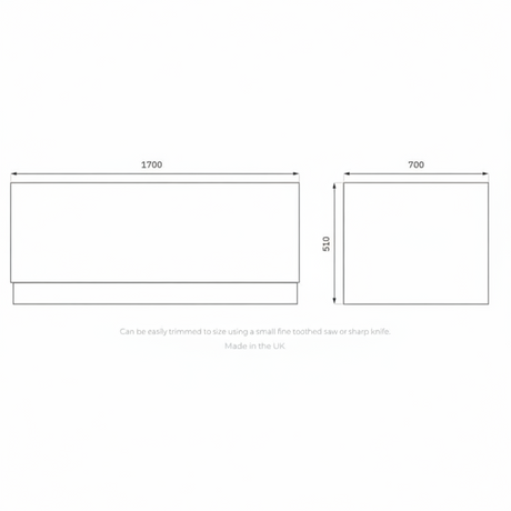 STRATA 1700 MM FRONT BATH PANEL WHITE