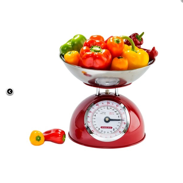STEELEX RED METAL KITCHEN SCALES