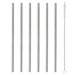 STAINLESS STEEL DRINKING STRAWS 6 PIECES