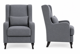 Two gray armchairs on a white background