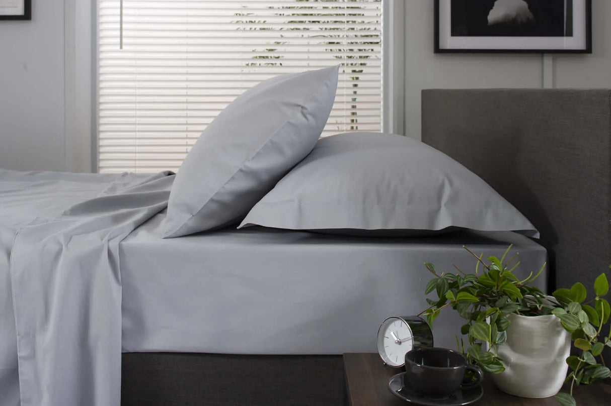 fitted sheet superking silver 100 % cotton