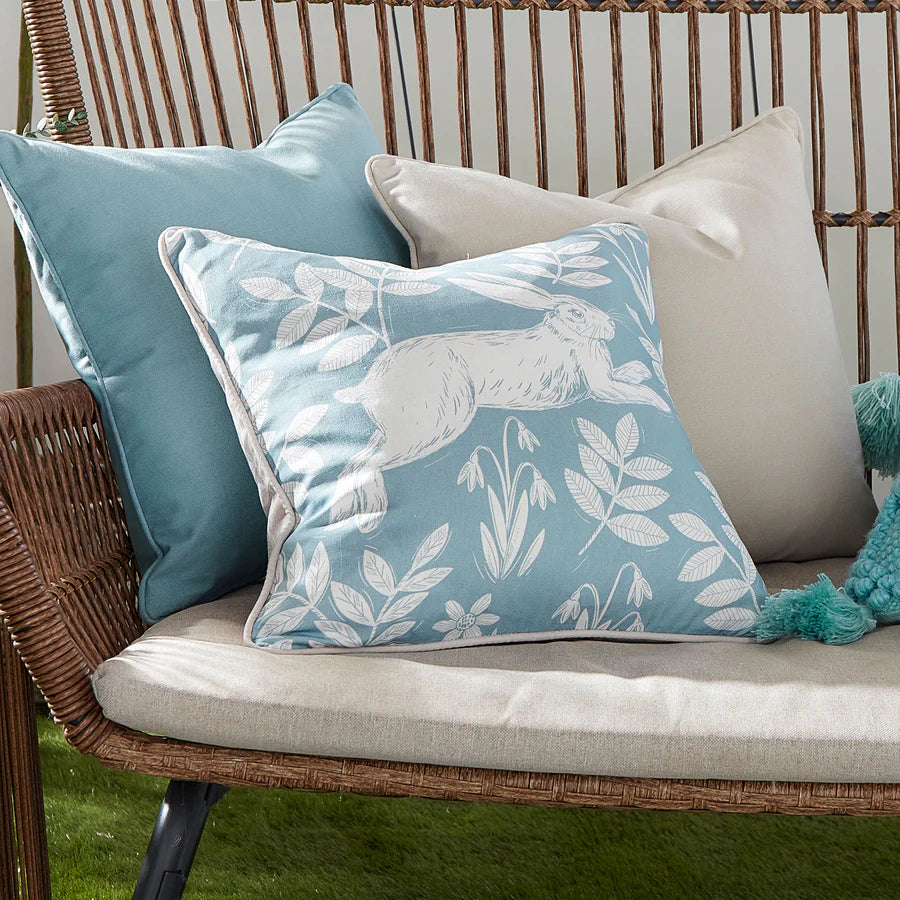 Cushion 43 x43 cm spring rabbit duckegg outdoor