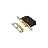 Union Essential 3 Lever Mortice Sashlock Polished Brass 2.5"