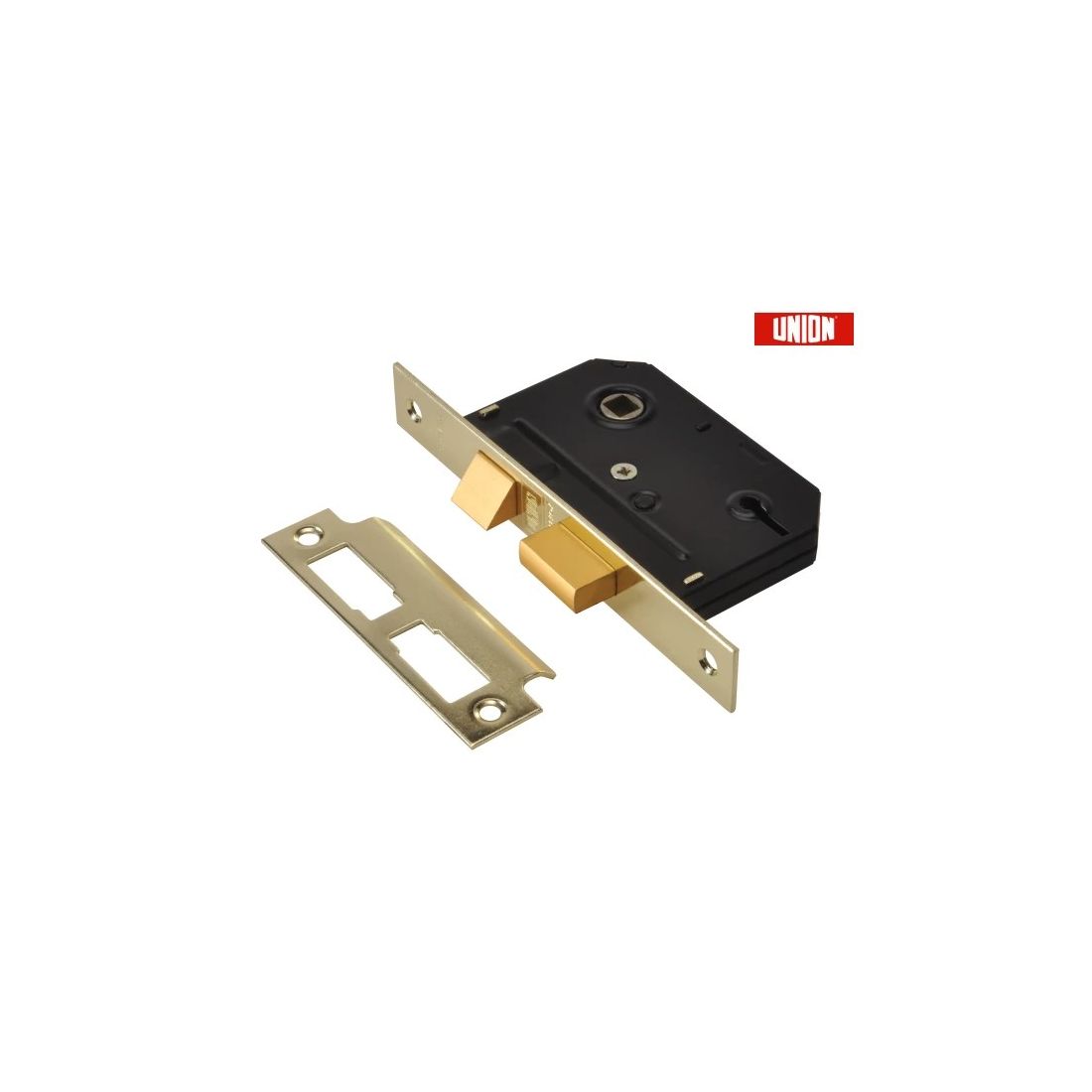 Union Essential 3 Lever Mortice Sashlock Polished Brass 2.5"