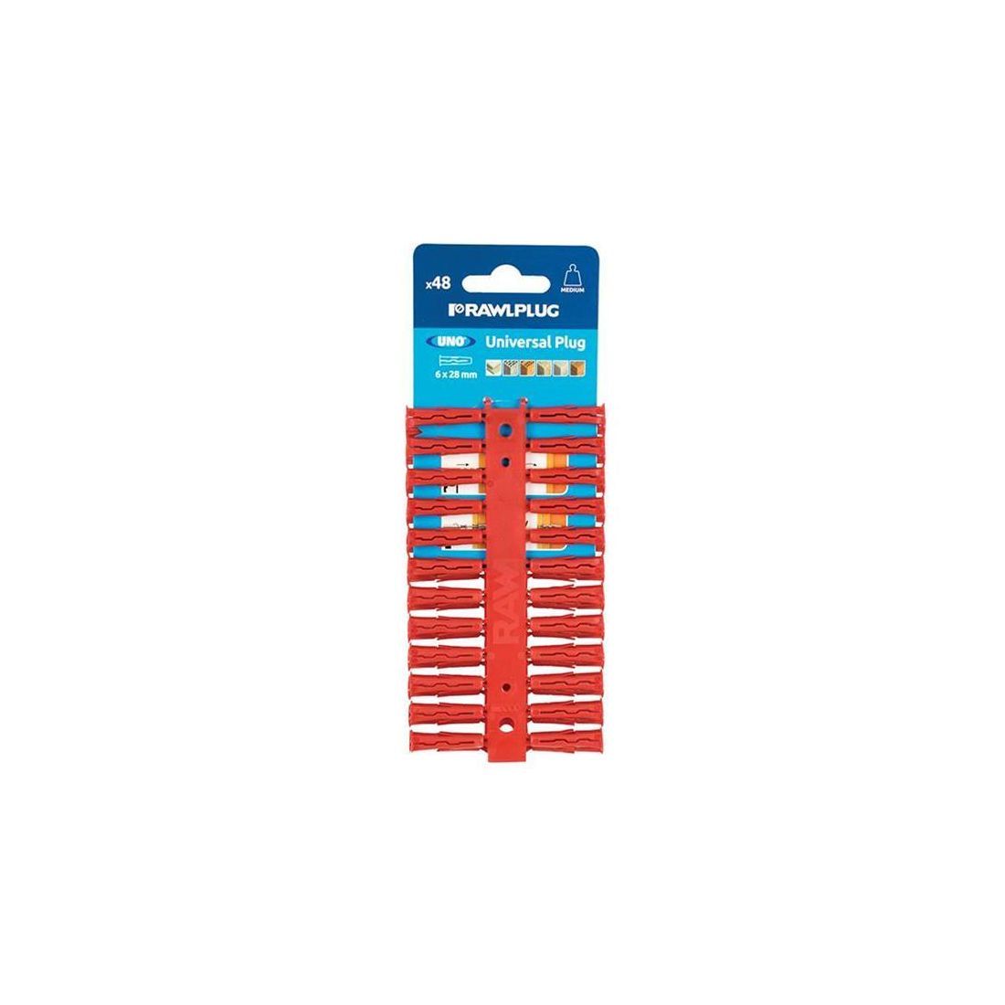 RAWLPLUG UNIVERSAL RED PLUGS 48 PACK