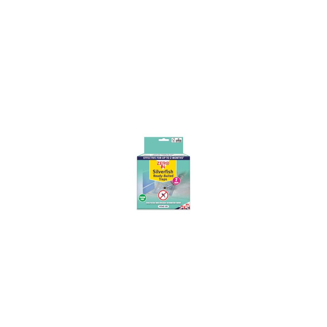 Zero In Silverfish Ready-Baited Traps Twin Pack