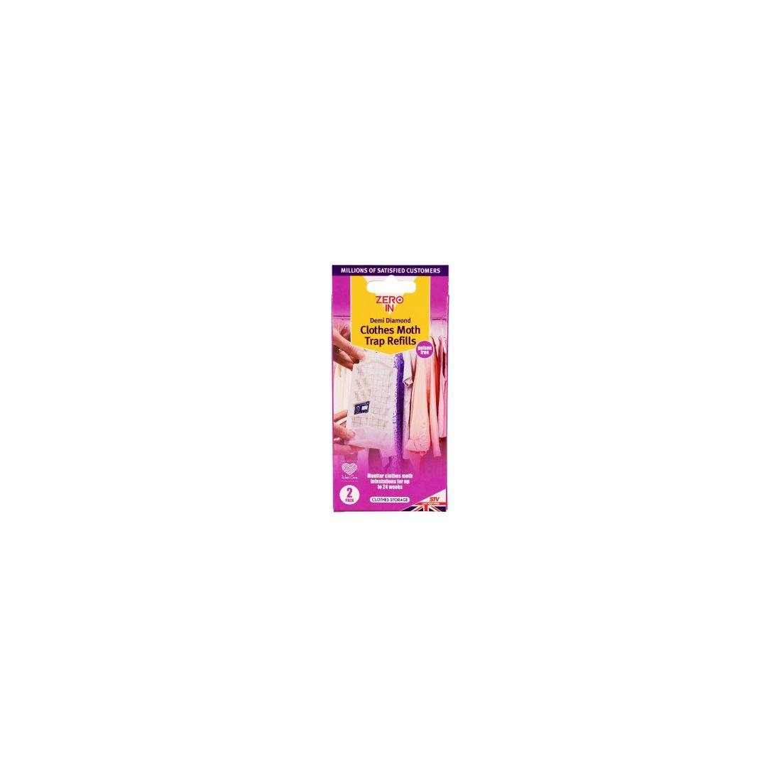 Zero In Demi-Diamond Moth Trap Refills Pack of 2