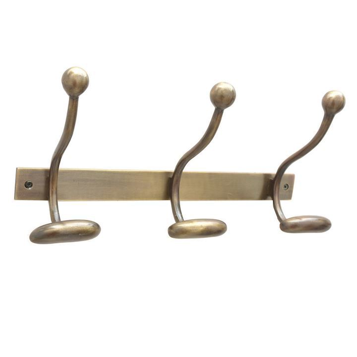 3 WAY A/Q BRASS COAT RACK