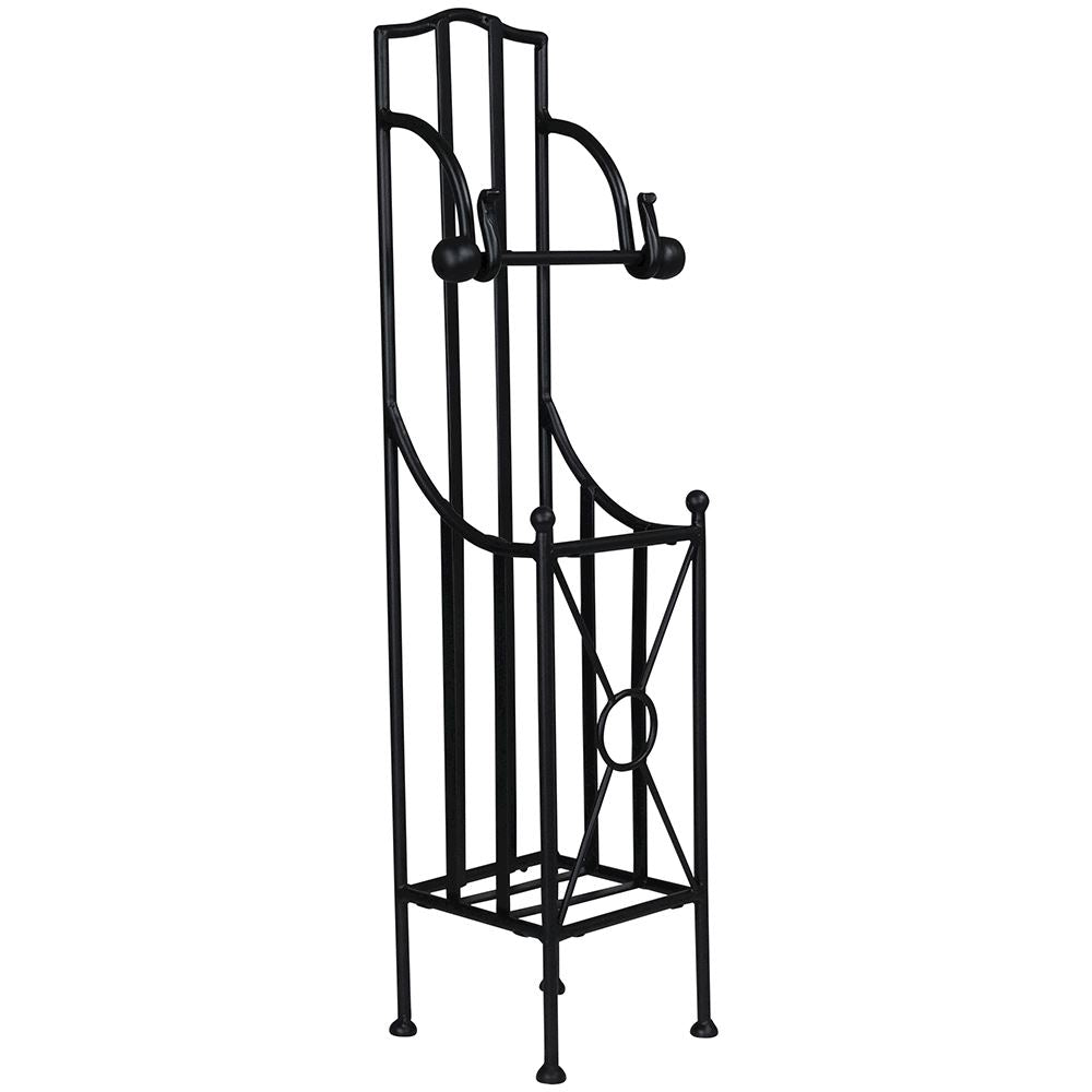 BLACK TOILET ROLL HOLDER WITH STORAGE