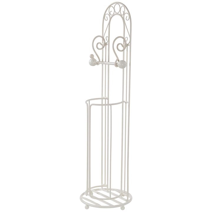 IVORY TOILET ROLL HOLDER WITH STORAGE