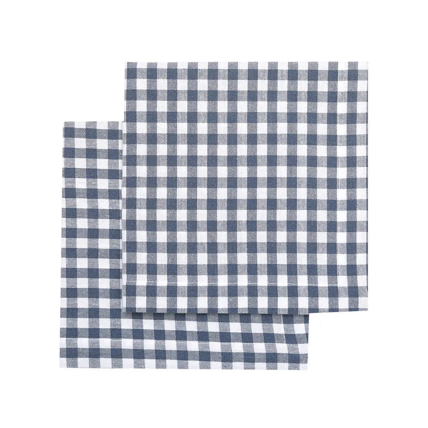 napkins bella 2 pack navy /white check 45 x 45 cm
