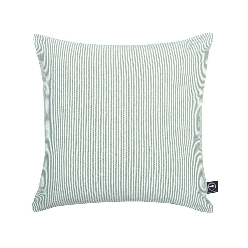 CUSHION COVER  BOSSE GREEN /WHITE STRIPE 45 X 45 CM (UNFILLED)