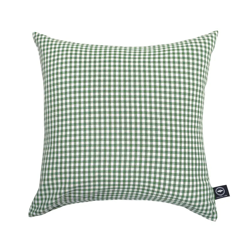 cushion cover  madicken green /white check 44 X 45 cm ( unfilled)
