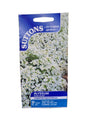 Alyssum 'Snow Carpet' seeds producing fragrant white flowers for borders, containers, and hanging baskets