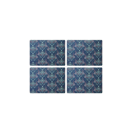 Arts & Craft pack of four large premium placemats for protecting dining tables with a classic decorative design
