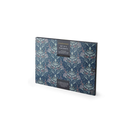 Arts & Craft pack of four large premium placemats for protecting dining tables with a classic decorative design