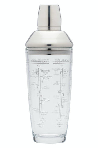 BAR CRAFT 700ML GLASS BOSTON COCKTAIL SHAKER