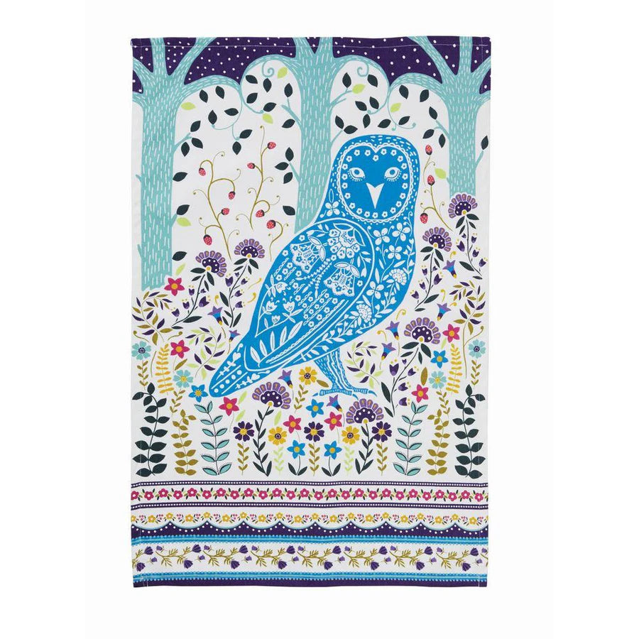 WOODLAND OWL  COTTON TEATOWEL