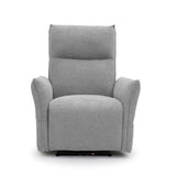Grey Catania single seater recliner chair with padded upholstery and reclining function.