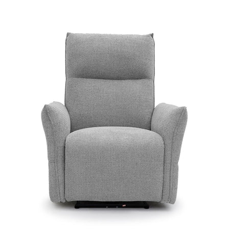 Grey Catania single seater recliner chair with padded upholstery and reclining function.