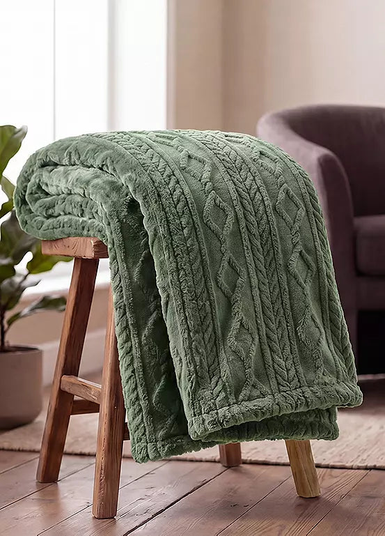THROW HELSINGBORG 130 X 180 CM GREEN