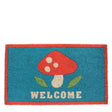 Welcome Mushroom decorative doormat for trapping dirt and moisture at home entrances