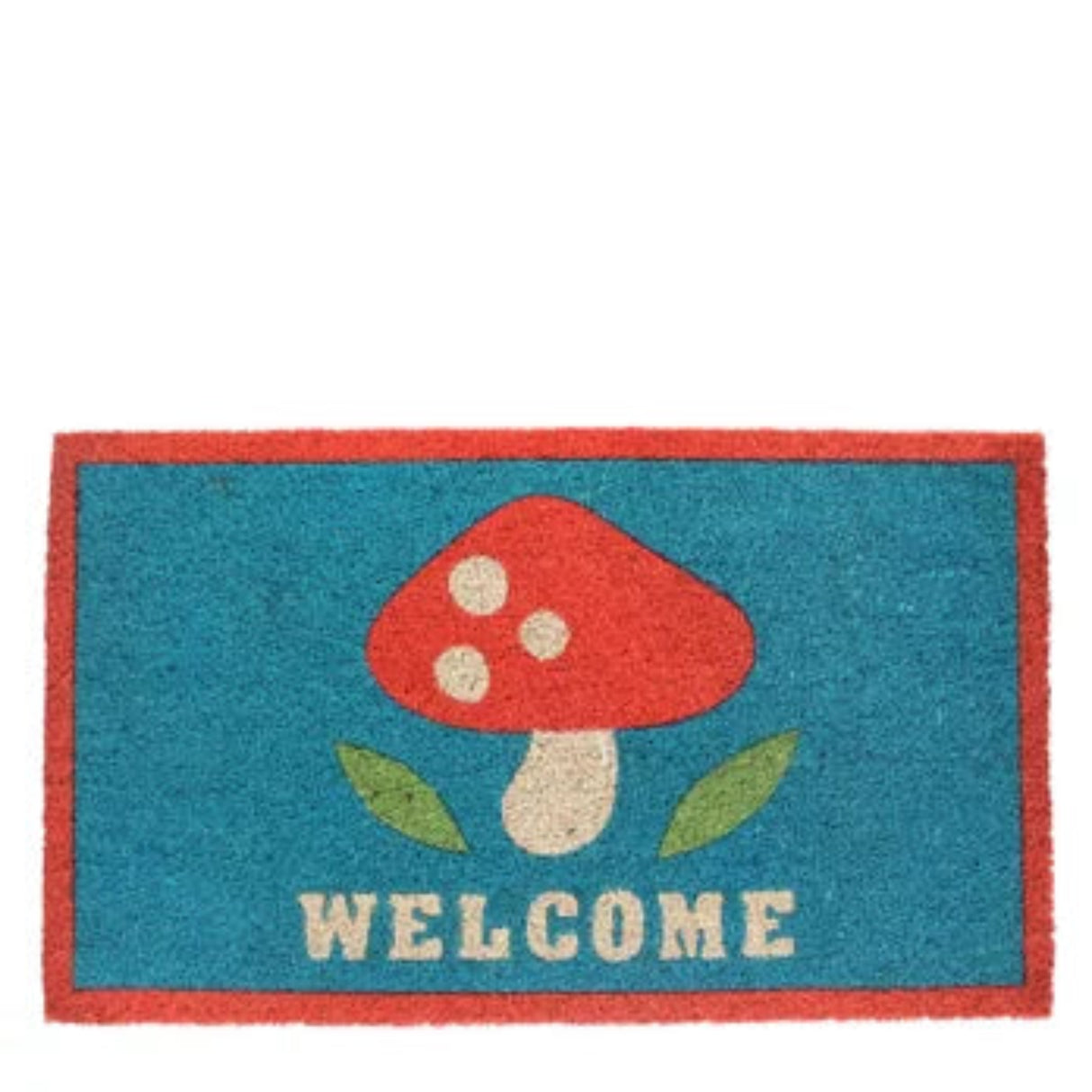 Welcome Mushroom decorative doormat for trapping dirt and moisture at home entrances