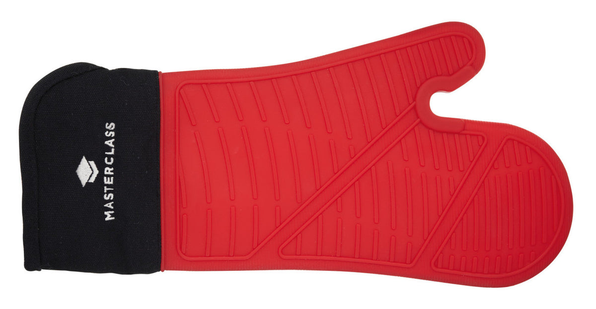 MASTERCLASS SEAMLESS SILICONE OVEN GLOVE WITH COTTON SLEEVE