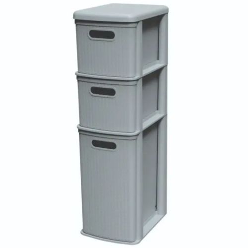FIGARO GREY 3 DRAWER PVC STORAGE