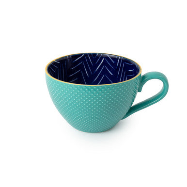 MK INDIGO CHEVRON MUG 330 ML