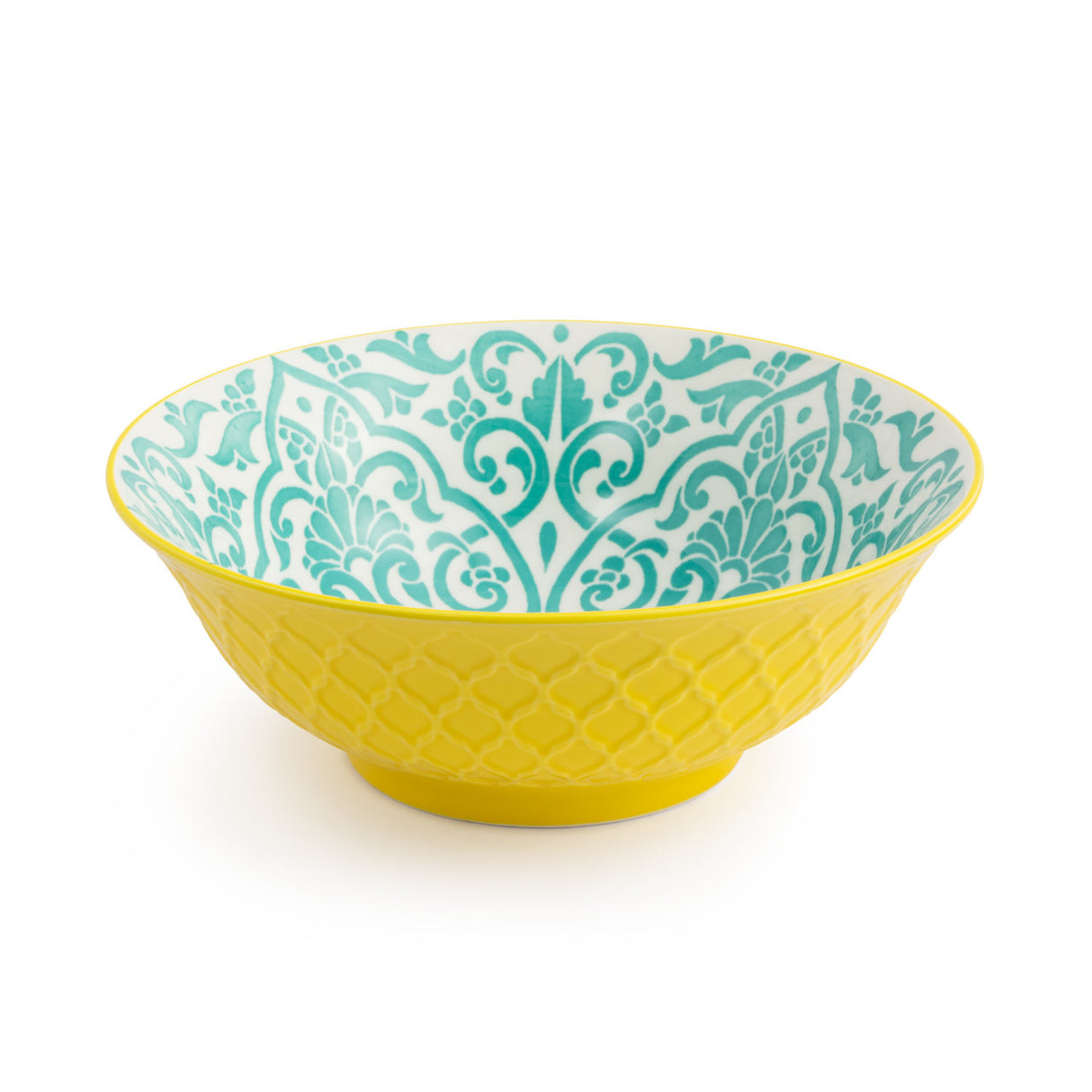 YELLOW & BLUE GEO NIBBLE BOWL 12 CM
