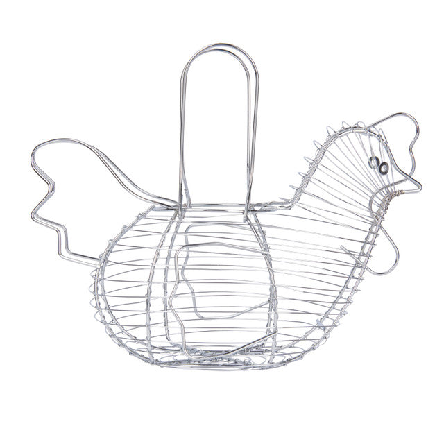 KITCHEN CRAFT CHROME PLATED WIRE LARGE CHICKEN BASKET