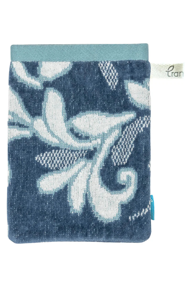WASHING MITT FLORAL BLUE