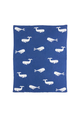 BABY BLANKET WHALE BLUE /CREAM /WHITE