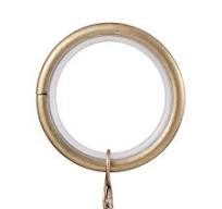 curtain rings 28mm antique brass ,nylon lined.