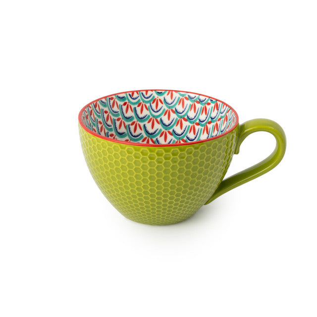 GREEN BLUE GEOMETRIC MUG 330 ML