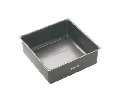 MASTERCLASS NON-STICK SQUARE LOOSE BASE DEEP CAKE PAN 18CM